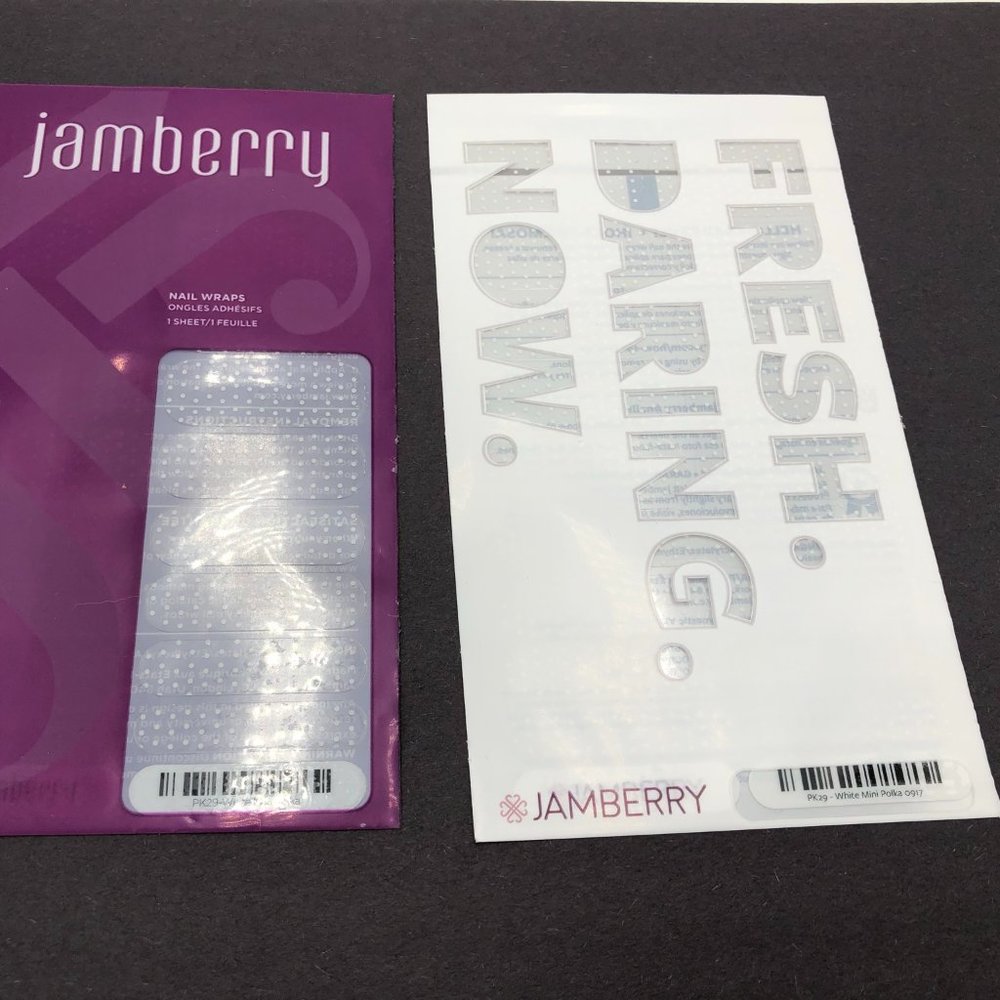 Jamberry, Clear White Mini Polka, 1.5 Sets